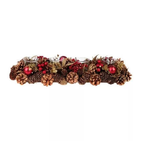 Ikebana MagicHome Karácsony, természetes, arany, adventi, 50x16x9 cm
