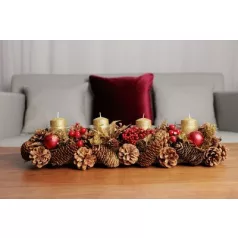   Ikebana MagicHome Karácsony, természetes, arany, adventi, 50x16x9 cm