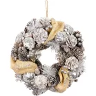 Koszorú MagicHome Vianoce, természetes, krémszínű, függő, 33x9 cm
