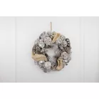 Koszorú MagicHome Vianoce, természetes, krémszínű, függő, 33x9 cm