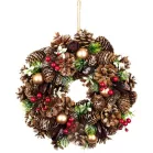 Koszorú MagicHome Vianoce, természetes, függő, 30x8 cm