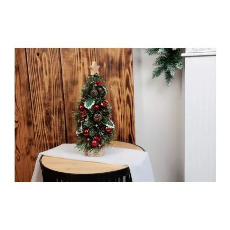 Fácska MagicHome Karácsony, talpon, csillaggal, 18x40 cm