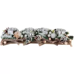   Ikebana MagicHome Karácsony, fa, ezüst, adventi, 40x14x8 cm