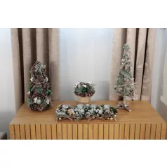   Ikebana MagicHome Karácsony, fa, ezüst, adventi, 40x14x8 cm