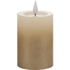 Gyertya MagicHome Karácsony, LED, 2xAAA, egyszerű világítás, krémszínű/arany, metál hatású, 7x10 cm