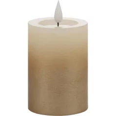   Gyertya MagicHome Karácsony, LED, 2xAAA, egyszerű világítás, krémszínű/arany, metál hatású, 7x10 cm