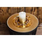 Gyertya MagicHome Karácsony, LED, 2xAAA, egyszerű világítás, krémszínű/arany, metál hatású, 7x10 cm