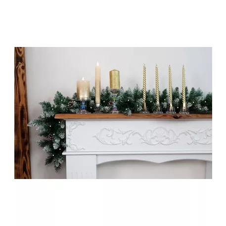 Gyertya MagicHome Karácsony, LED, 2xAAA, egyszerű világítás, időzítő, krémszínű/arany, metál hatású,