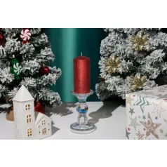 Állvány gyertyához MagicHome Karácsony, üveg, 8,5x14 cm