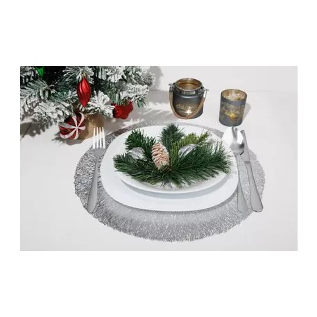 Gyertyatartó MagicHome Karácsony, szürke, tájképpel, zsinórral, 10x10 cm