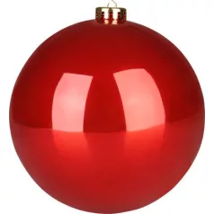   Gömb MagicHome Karácsony, 1 db, piros, fényes, karácsonyfára, 15 cm