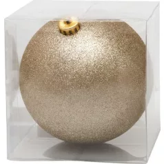   Gömb MagicHome Karácsony, 1 db, pezsgő, csillogó, karácsonyfára, 15 cm