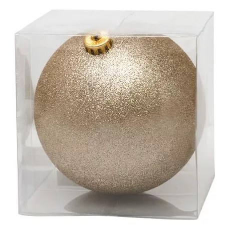 Gömb MagicHome Karácsony, 1 db, pezsgő, csillogó, karácsonyfára, 15 cm