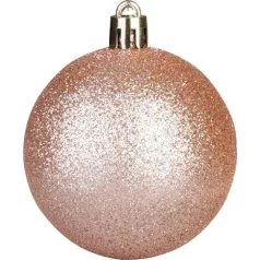   Gömb MagicHome Karácsony, 12 db, rózsaarany, karácsonyfára, 6 cm