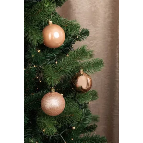 Gömb MagicHome Karácsony, 12 db, rózsaarany, karácsonyfára, 6 cm