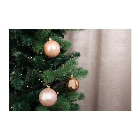 Gömb MagicHome Karácsony, 12 db, rózsaarany, karácsonyfára, 6 cm