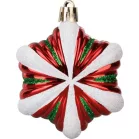 Gömb MagicHome Karácsony, szett, 32 db, piros-zöld-fehér, mix, karácsonyfára