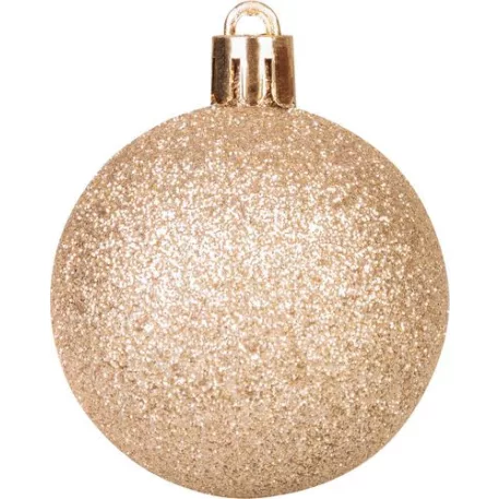 Gömb MagicHome Karácsony, 8 db, piros-pezsgő, karácsonyfára, 5 cm, Sellbox 36 tubus