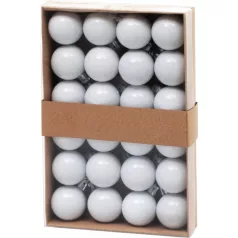   Gömb MagicHome Karácsony, 24 db, szett, fehér, karácsonyfára, 3 cm