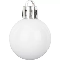   Gömb MagicHome Karácsony, 24 db, szett, fehér, karácsonyfára, 3 cm