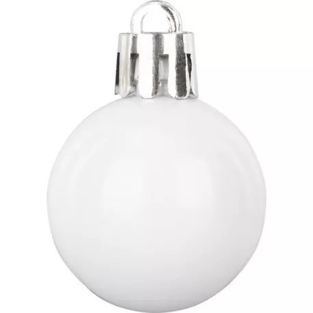 Gömb MagicHome Karácsony, 24 db, szett, fehér, karácsonyfára, 3 cm