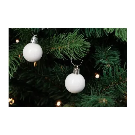 Gömb MagicHome Karácsony, 24 db, szett, fehér, karácsonyfára, 3 cm