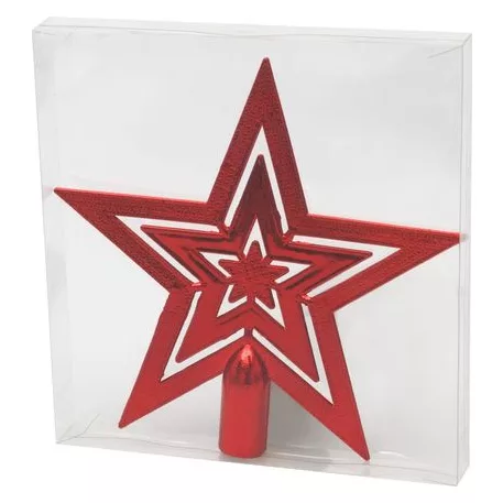 Dísz MagicHome Karácsony, 1 db, 20 cm, csillag, piros, karácsonyfára