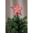 Dísz MagicHome Karácsony, 1 db, 20 cm, csillag, piros, karácsonyfára