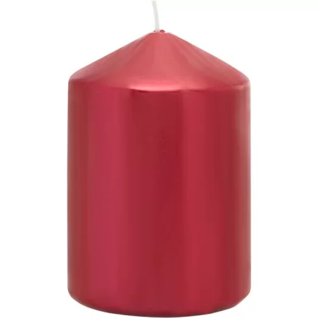 Gyertya MagicHome Karácsony, 7x10 cm, hengeres, piros, metál hatású