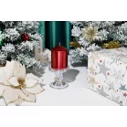 Gyertya MagicHome Karácsony, 7x10 cm, hengeres, piros, metál hatású