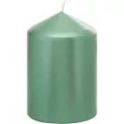 Gyertya MagicHome Karácsony, 7x10 cm, hengeres, zöld, metál hatású
