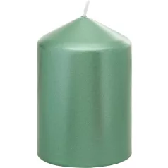   Gyertya MagicHome Karácsony, 7x10 cm, hengeres, zöld, metál hatású