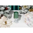 Gyertya MagicHome Karácsony, 7x10 cm, hengeres, zöld, metál hatású