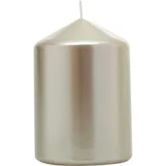   Gyertya MagicHome Karácsony, 7x10 cm, hengeres, pezsgő, metál hatású