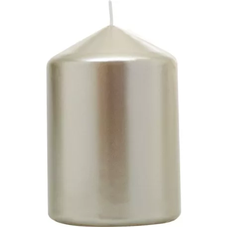 Gyertya MagicHome Karácsony, 7x10 cm, hengeres, pezsgő, metál hatású