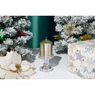 Gyertya MagicHome Karácsony, 7x10 cm, hengeres, pezsgő, metál hatású