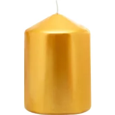   Gyertya MagicHome Karácsony, 7x10 cm, hengeres, arany, metál hatású