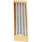 Gyertya MagicHome Karácsony, 25 cm, csomag 4 db, ezüst, spirál, csavart