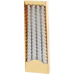   Gyertya MagicHome Karácsony, 25 cm, csomag 4 db, ezüst, spirál, csavart