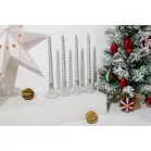 Gyertya MagicHome Karácsony, 25 cm, csomag 4 db, ezüst, spirál, csavart