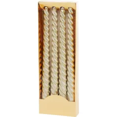   Gyertya MagicHome Karácsony, 25 cm, csomag 4 db, pezsgő, spirál, csavart