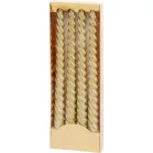 Gyertya MagicHome Karácsony, 25 cm, csomag 4 db, arany, spirál, csavart