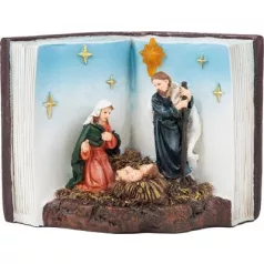   MagicHome karácsonyi dekoráció, Betlehemes könyvben, LED, belső, 13,5x8x9,5 cm