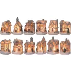 Dekoráció MagicHome Karácsony, Házikó, LED, beltéri, 7x6x10 cm, Sellbox 12 db