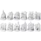 Dekoráció MagicHome Karácsony, Házikó, LED, beltéri, 7x6x10 cm, Sellbox 12 db