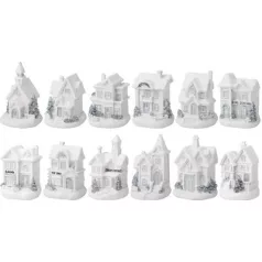   Dekoráció MagicHome Karácsony, Házikó, LED, beltéri, 7x6x10 cm, Sellbox 12 db