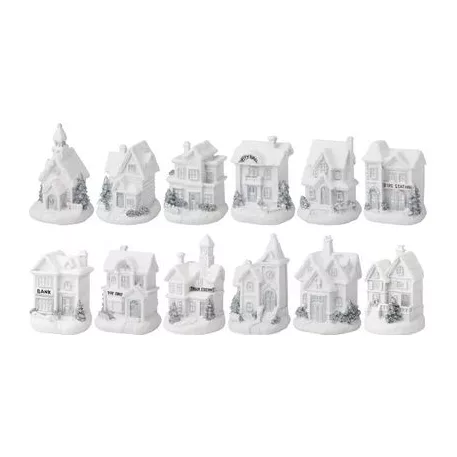 Dekoráció MagicHome Karácsony, Házikó, LED, beltéri, 7x6x10 cm, Sellbox 12 db