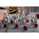 Dekoráció MagicHome Karácsony, Házikó, LED, beltéri, 7x6x10 cm, Sellbox 12 db