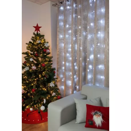 Füzér MagicHome Vianoce Curtain, 160 LED hideg fehér, 230V, 50 Hz, 8 funkció, időzítő, világítás, H-