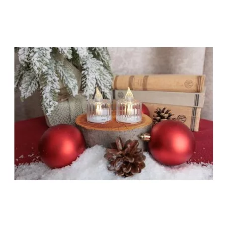 Gyertya MagicHome Karácsony, LED meleg fehér, villogó, 3,6x5 cm, Selbox 12 db